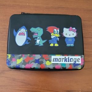 Universal Studios Japan Marklage Zippered Metal Case Hello Kitty Jaws